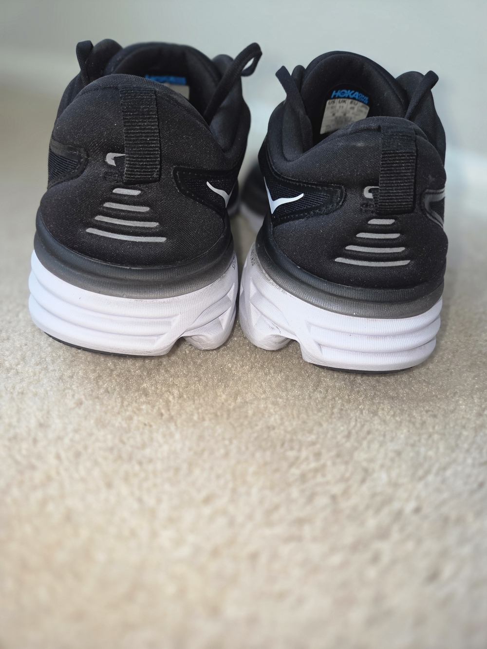 Hoka Men's Black and White Athletic Running Shoes - Picture 6 of 12